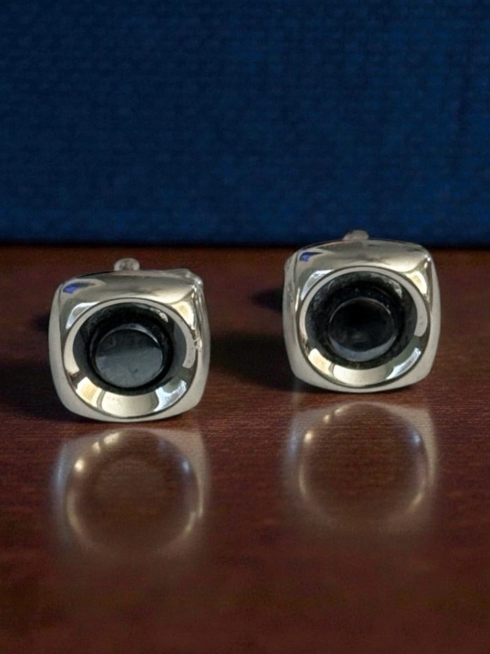 🫶🏻 Vintage Hickok MCM Hematite Silver & Black Cufflinks